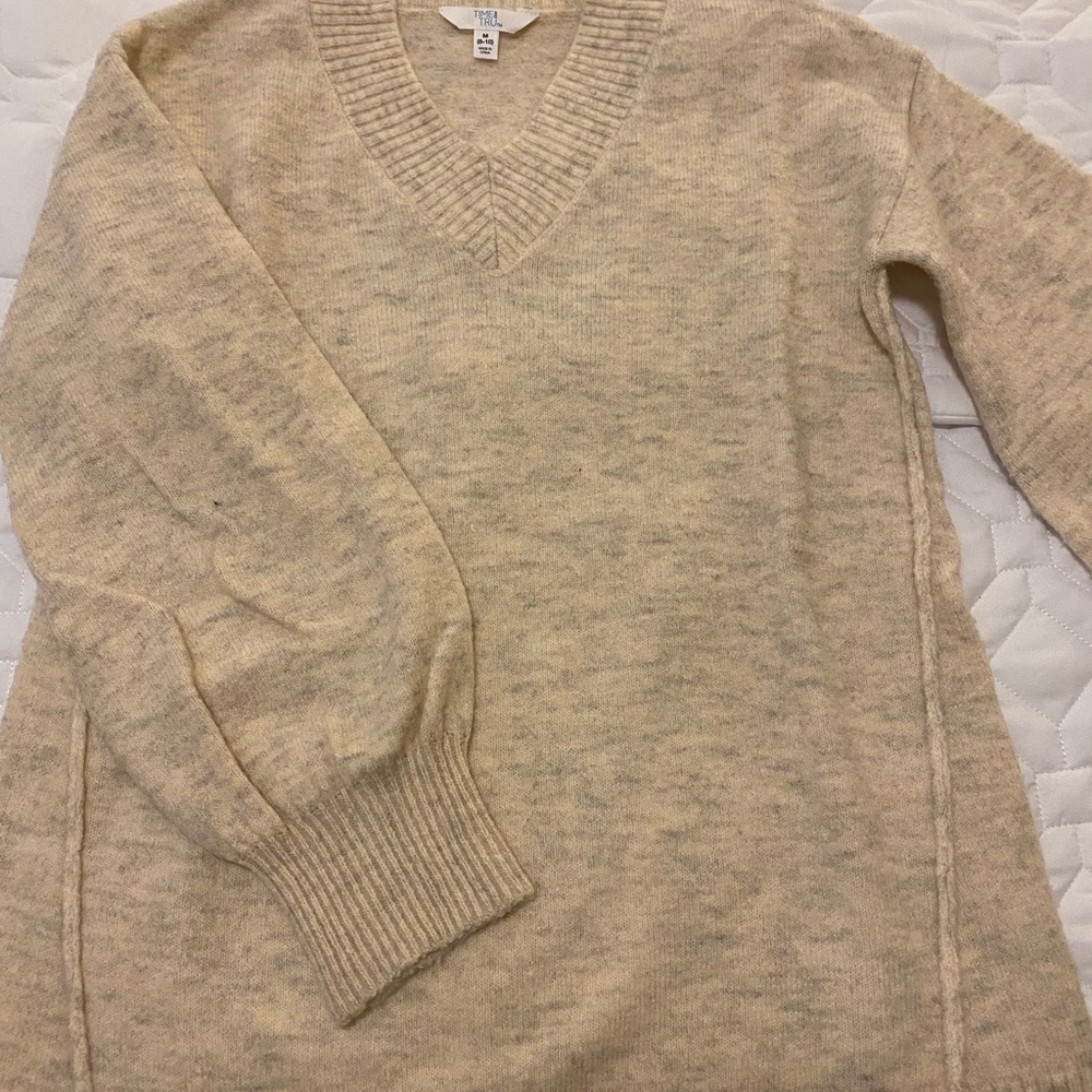 Heathered Cream tunic sweater